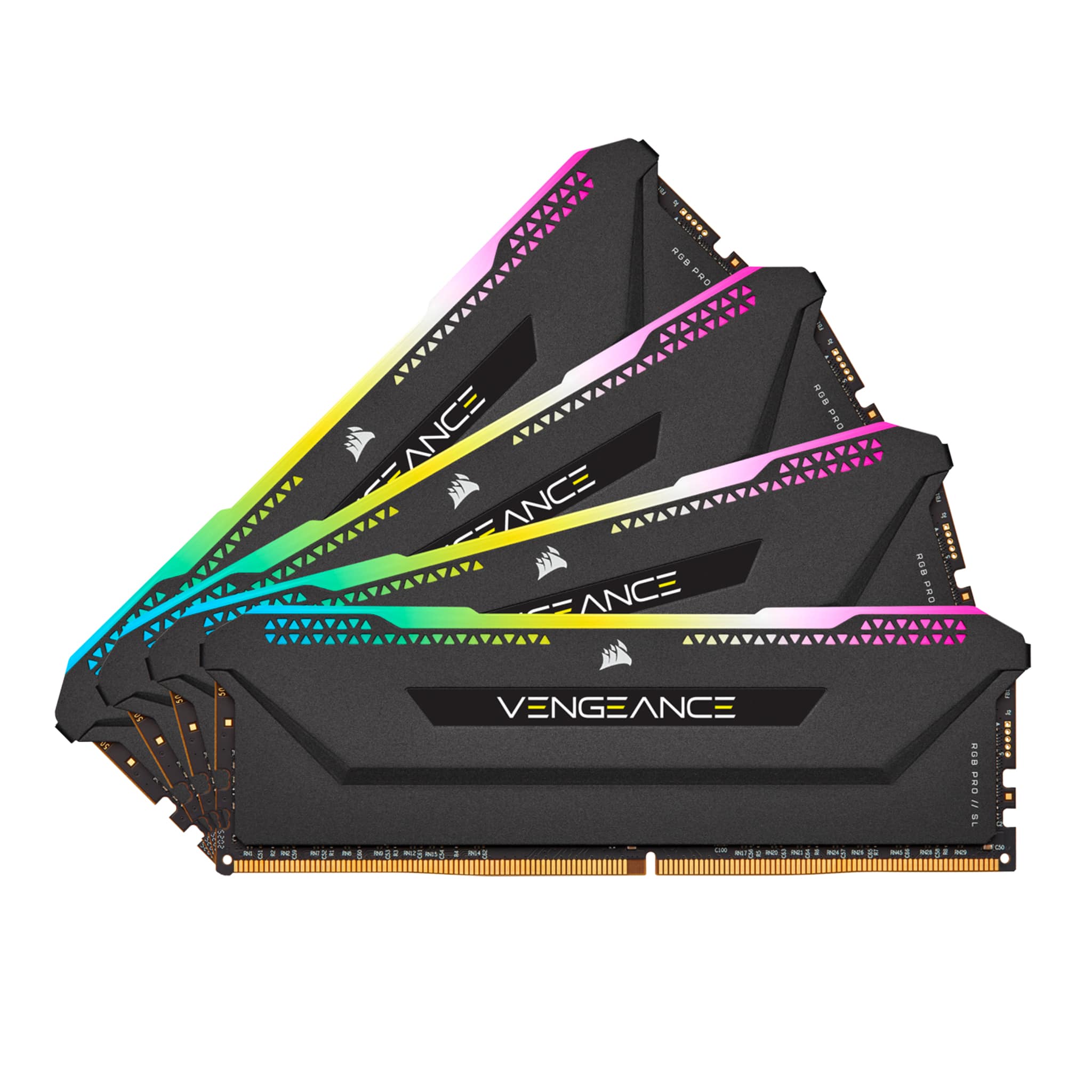 Corsair Vengeance RGB PRO SL 32GB Kit (4x8GB) DDR4 3600Mhz C18 Black Desktop Gaming Memory CMH32GX4M4D3600C18