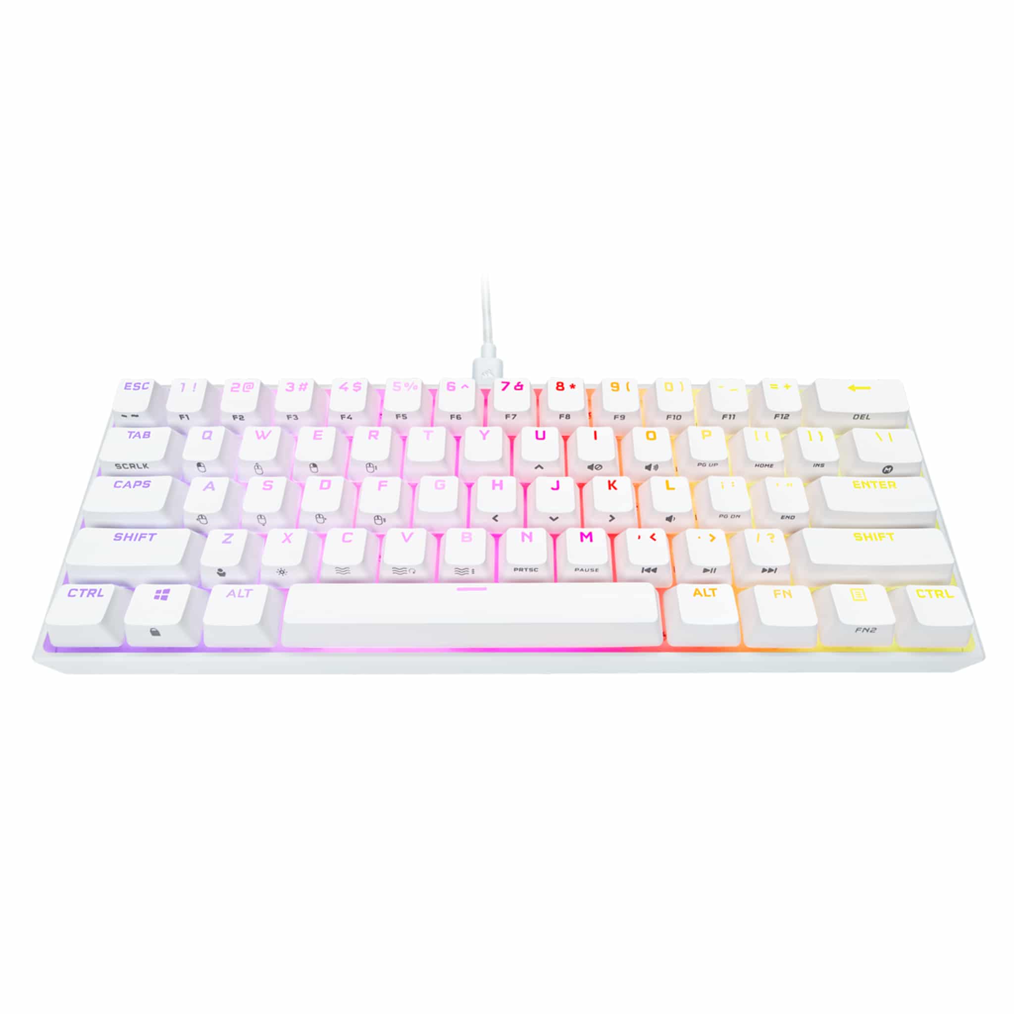 Corsair K65 RGB Mini White Mechanical Gaming Keyboard - Cherry MX Speed