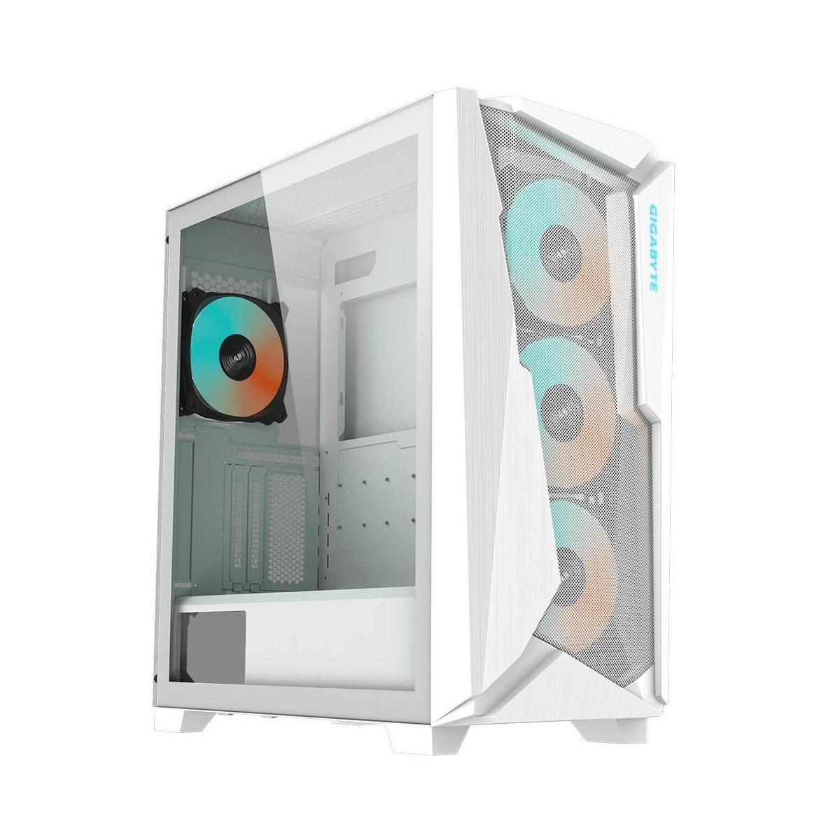 Gigabyte C301 RGB Tempered Glass E-ATX White Mid Tower Gaming Chassis 2x3.5" ...