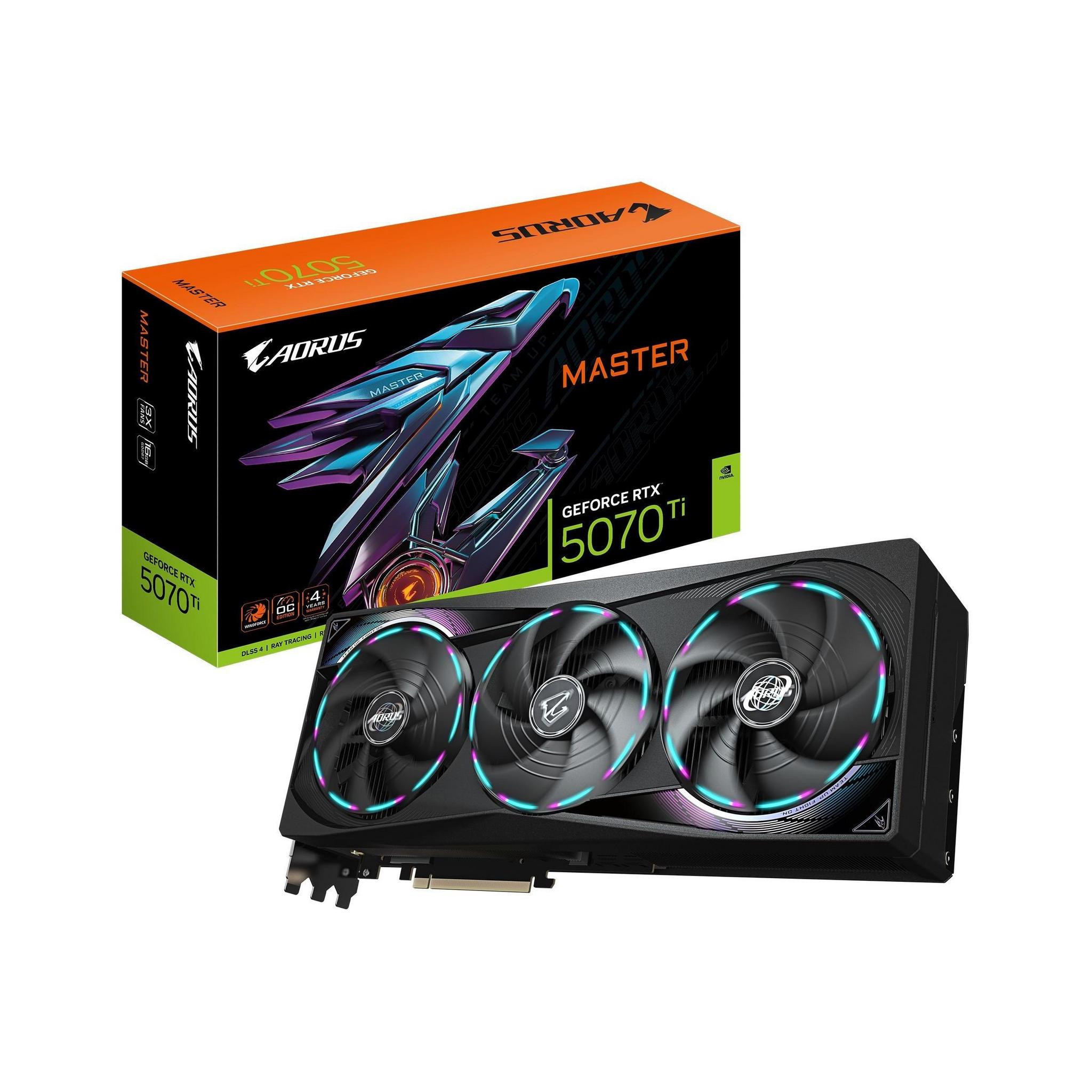 Gigabyte AORUS GeForce RTX 5070 Ti MASTER 16GB GDDR7 2670MHz Graphics Card