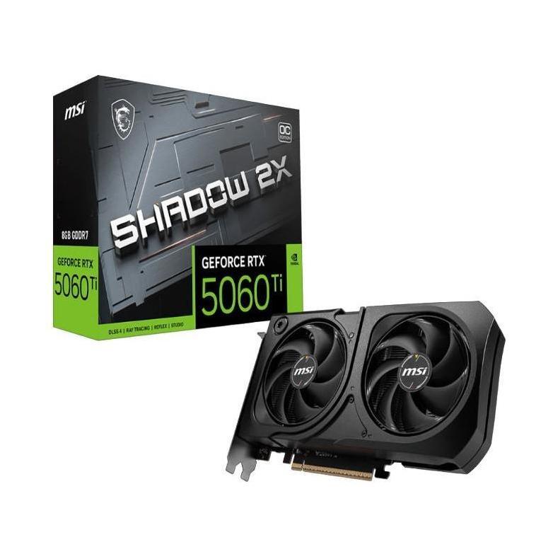 MSI GeForce RTX 5060 Ti 8G SHADOW 2X OC PLUS 8GB GDDR7 2482MHz Graphics Card