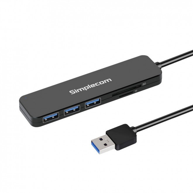 Simplecom CH365C 3-Port USB Hub SD MicroSD Card Reader USB-A USB-C Dual Connector
