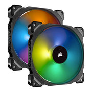 Corsair ML140 PRO RGB LED 140mm PWM Premium Magnetic Levitation Fan – 2 Pack