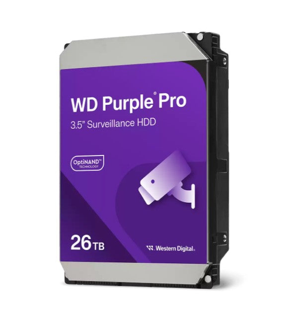 Western Digital WD Purple Pro 26TB 3.5" Surveillance HDD 7200RPM 512MB SATA 287MB/s