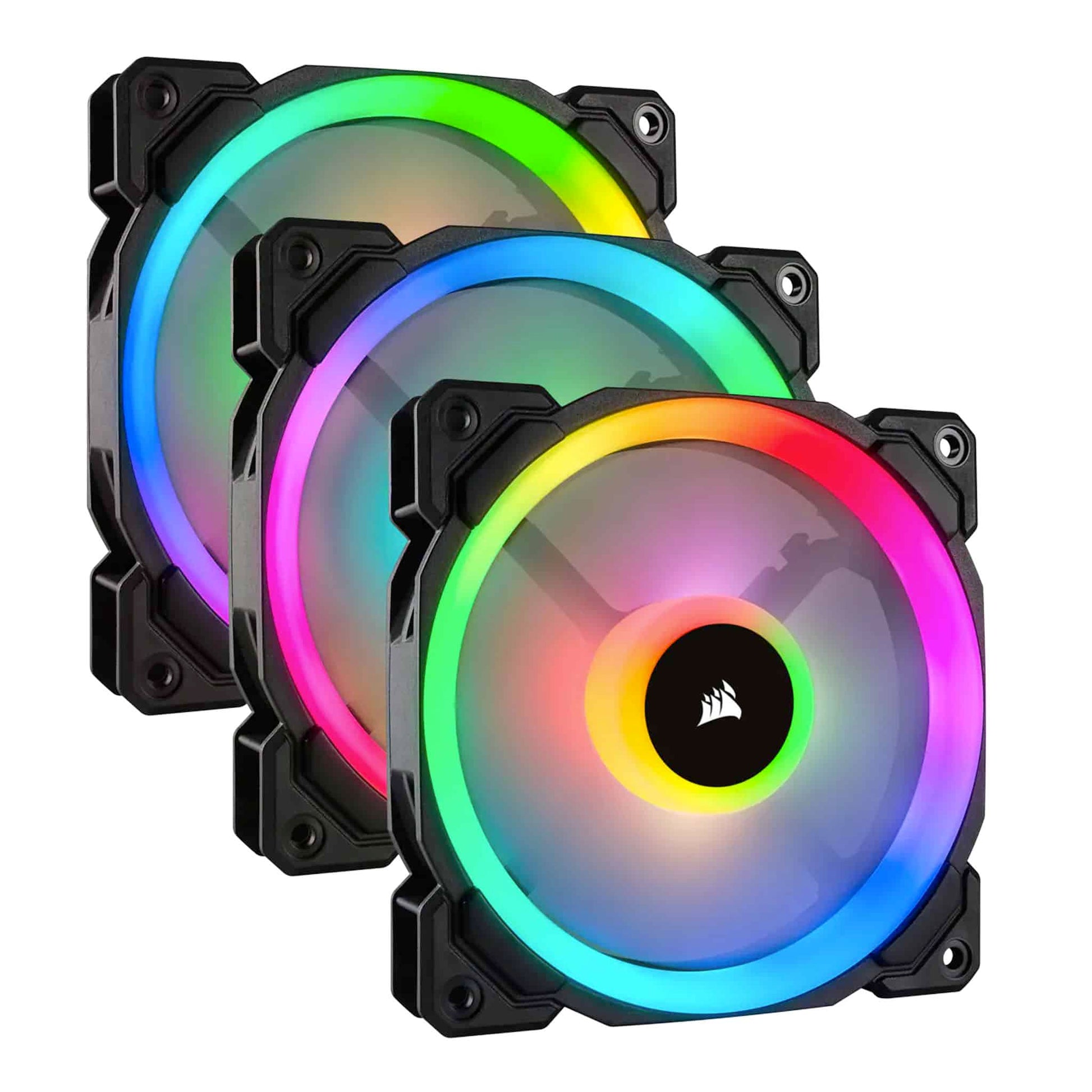Corsair LL120 RGB 120mm Dual Light Loop RGB LED PWM Fan - 3 Pack with Lighting Node PRO