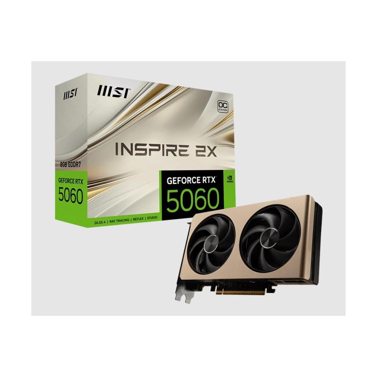 MSI GeForce RTX 5060 Ti 8G INSPIRE 2X OC 8GB GDDR7 2535MHz Graphics Card