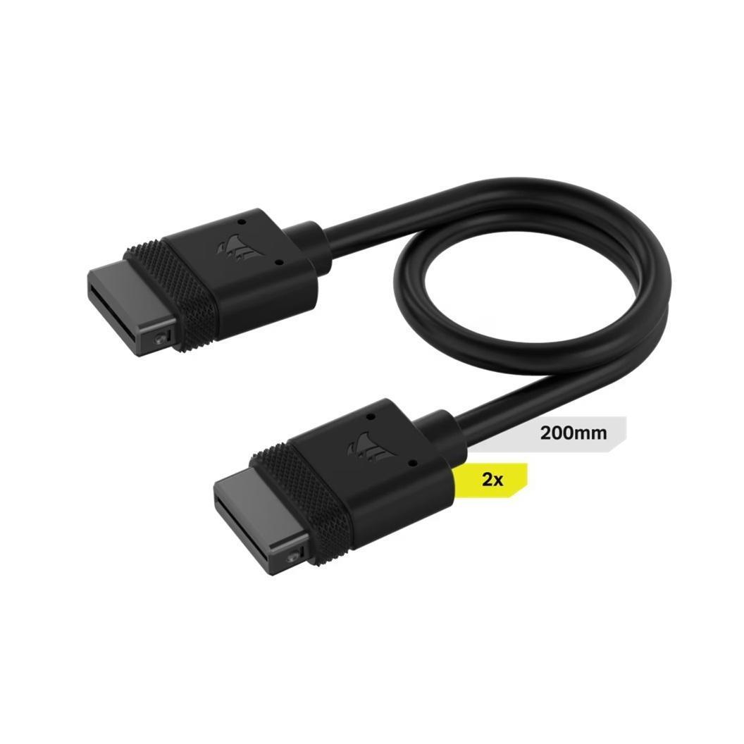 Corsair iCUE LINK Cable 2x 200mm Straight Connectors Black