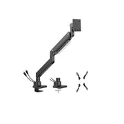 Brateck LDT80-C012UC Super Heavy-Duty Gas Spring Monitor Arm USB-A USB-C Ports 17-57 Matte Black