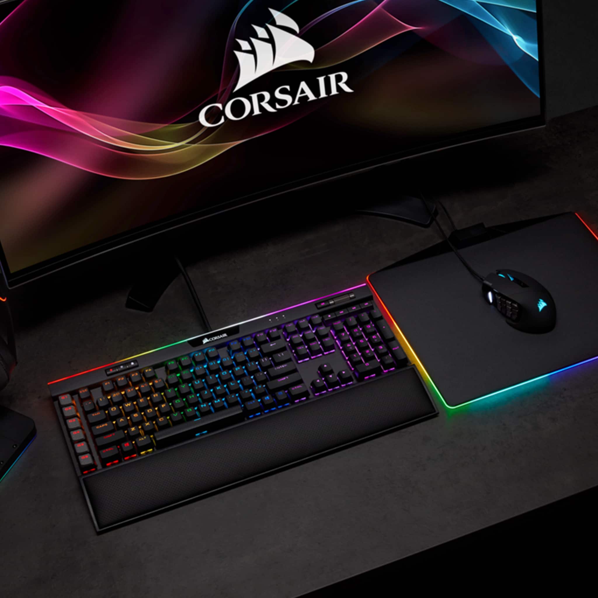 Corsair K95 RGB PLATINUM XT Black Mechanical Gaming Keyboard - Cherry MX Blue