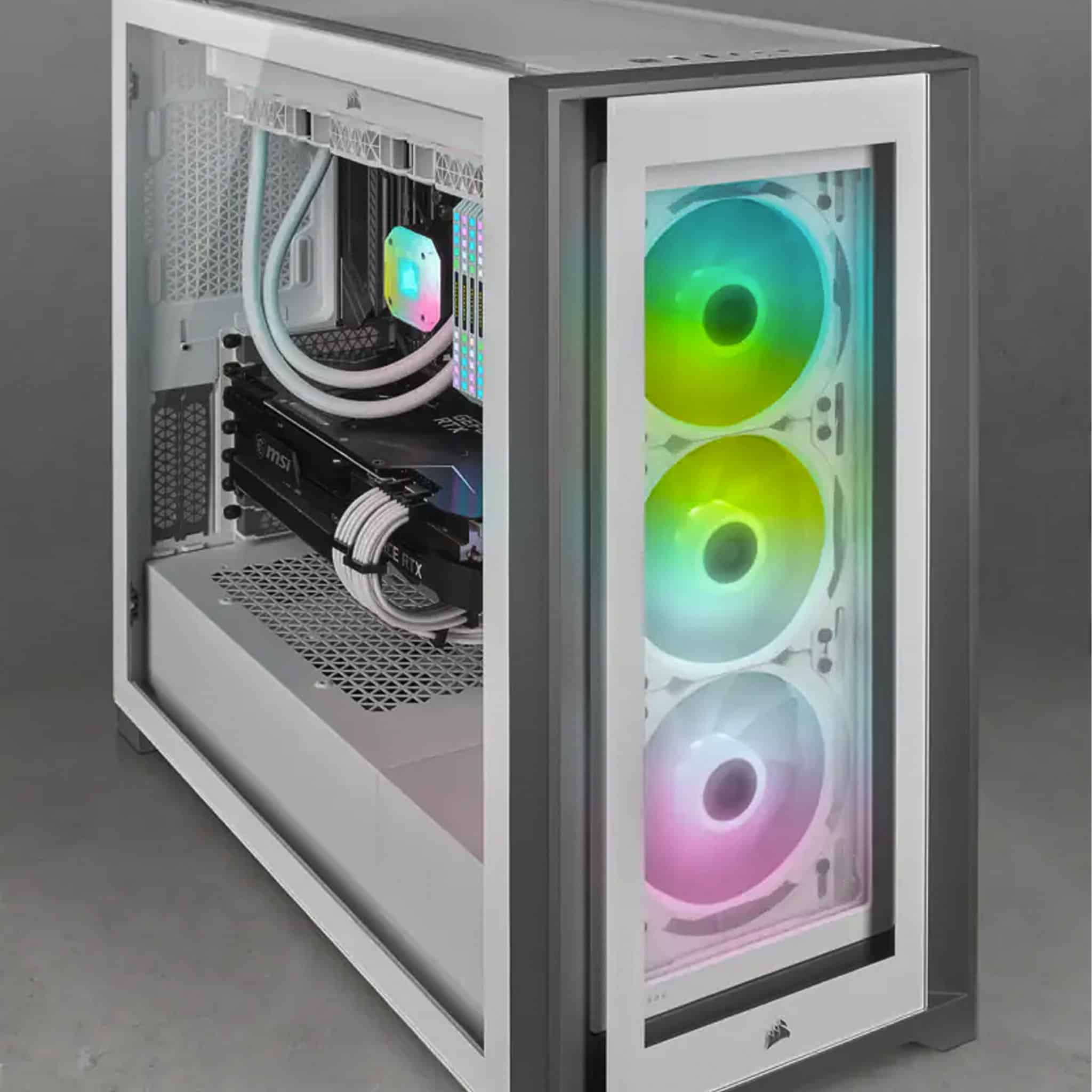 Corsair iCUE SP120 RGB ELITE 120mm White PWM Fan - 3 Pack with Lighting Node CORE