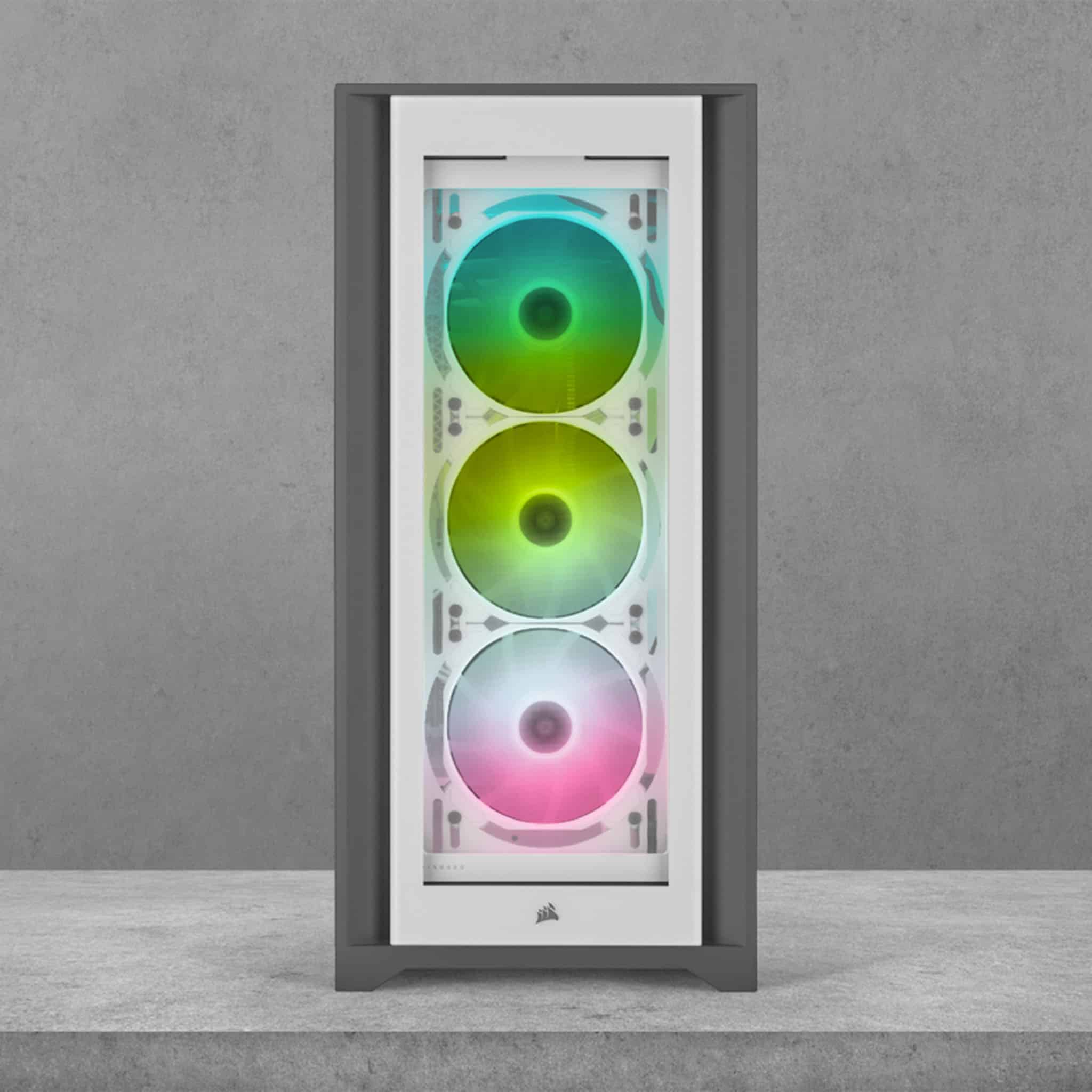Corsair iCUE SP120 RGB ELITE 120mm White PWM Fan - 3 Pack with Lighting Node CORE