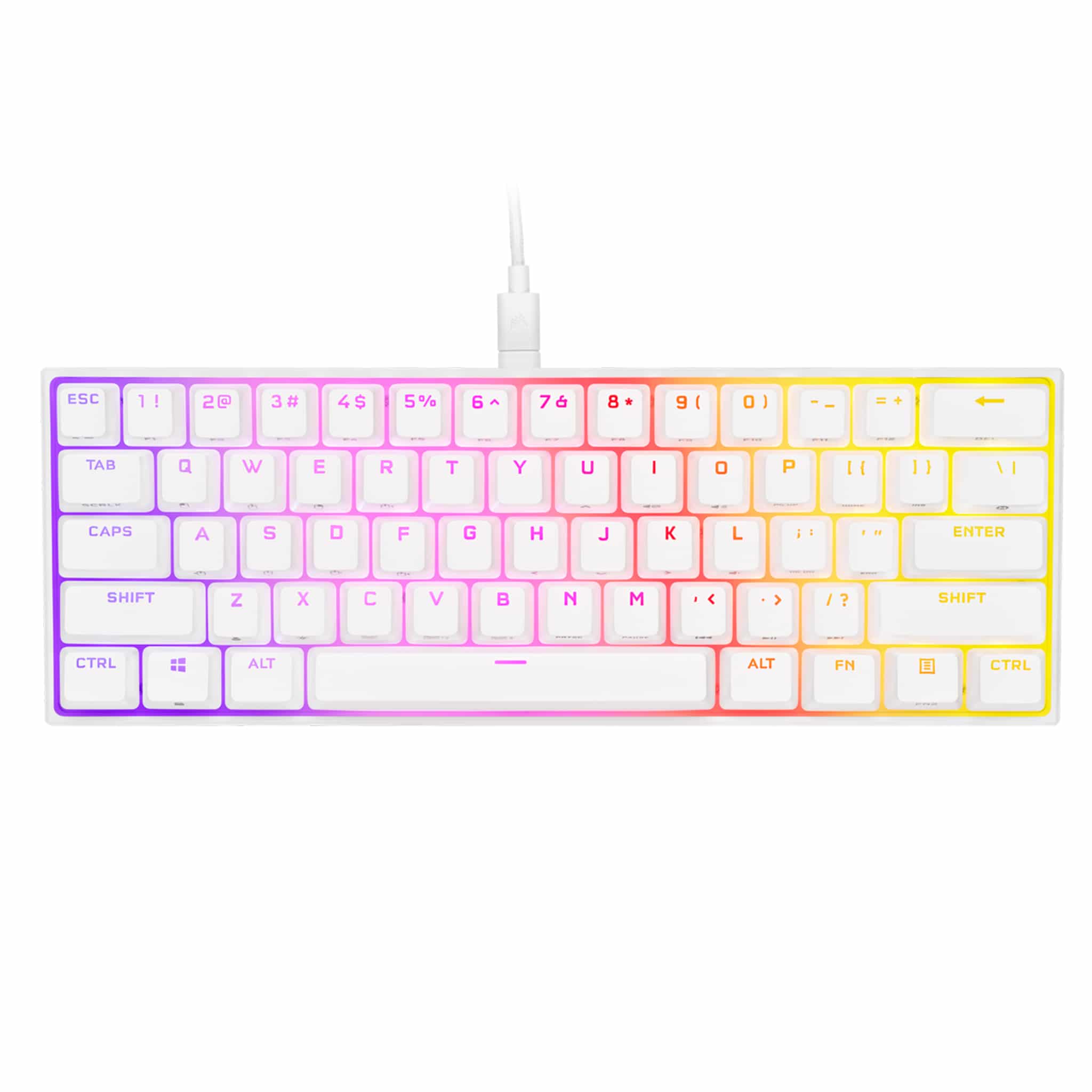 Corsair K65 RGB Mini White Mechanical Gaming Keyboard - Cherry MX Speed