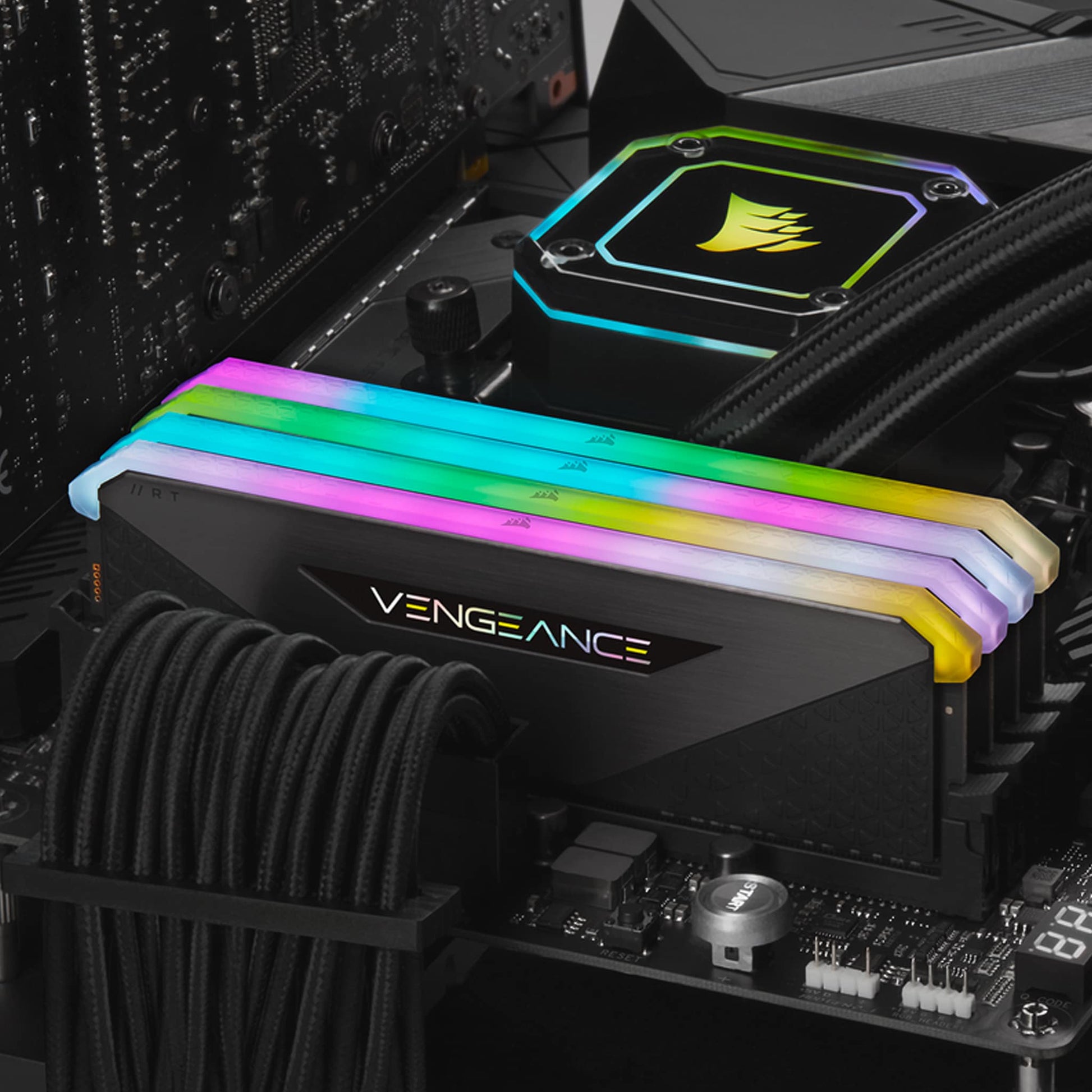 Corsair Vengeance RGB RT 256GB (8x32GB) DDR4 3600MHz C18 Black Desktop Gaming Memory CMN256GX4M8Z3600C18
