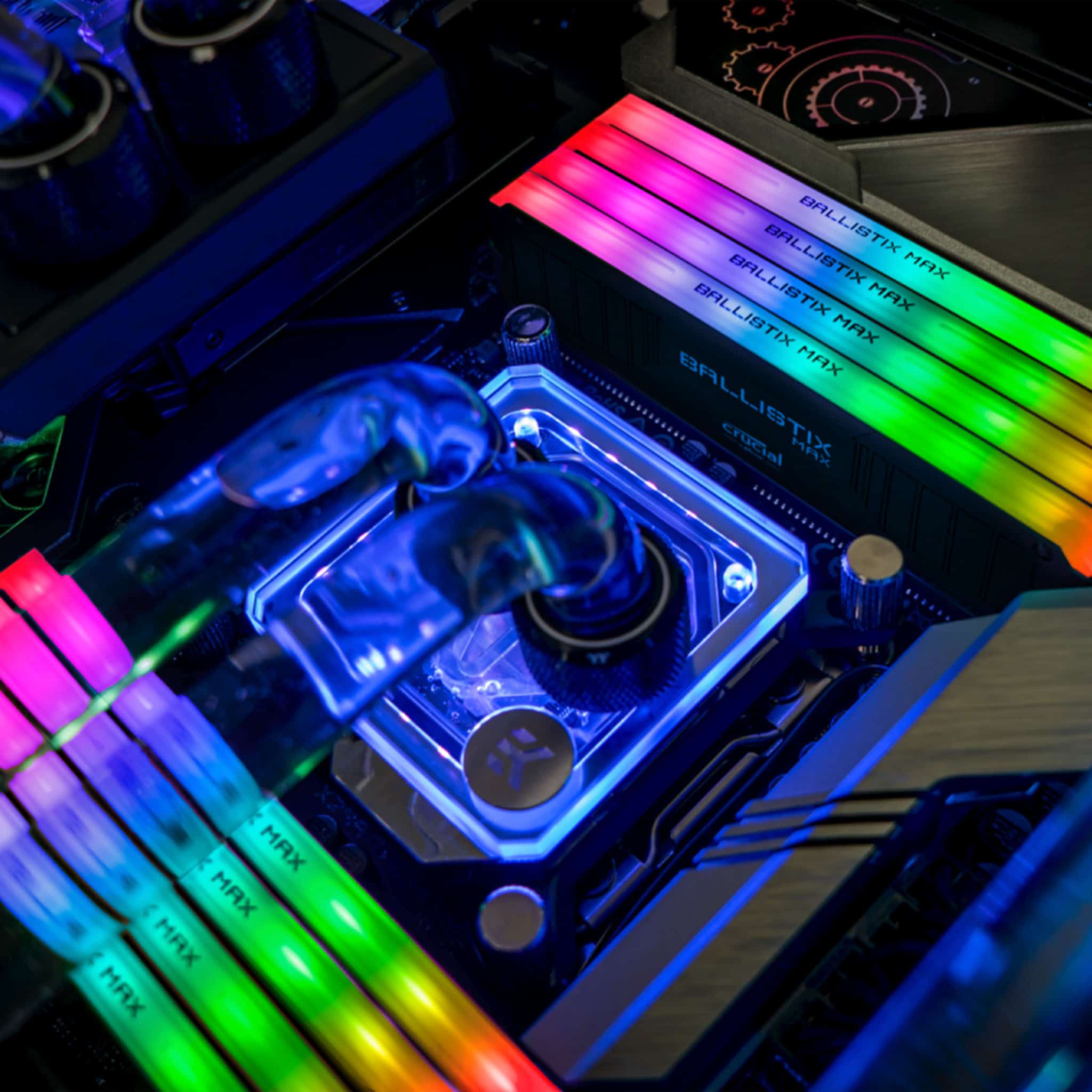 Crucial Ballistix MAX RBG Black Desktop Gaming Memory Installed Side
