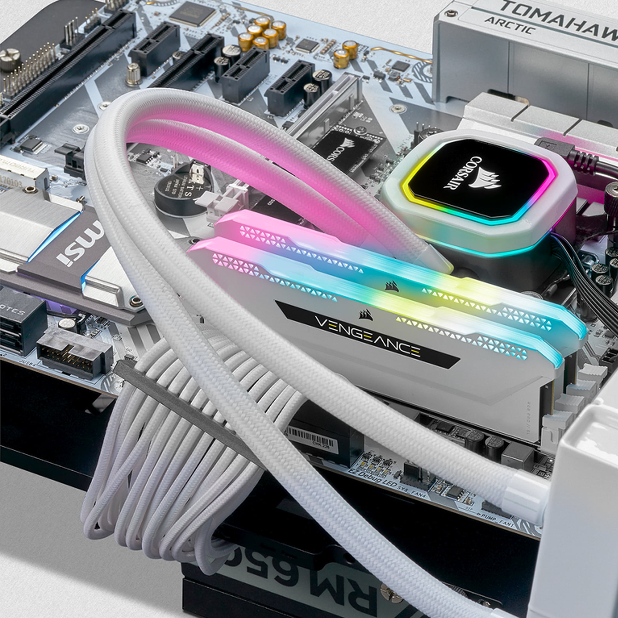 Corsair Vengeance RGB PRO SL 32GB Kit (2x16GB) DDR4 3600Mhz C18 White Desktop Gaming Memory CMH32GX4M2D3600C18W