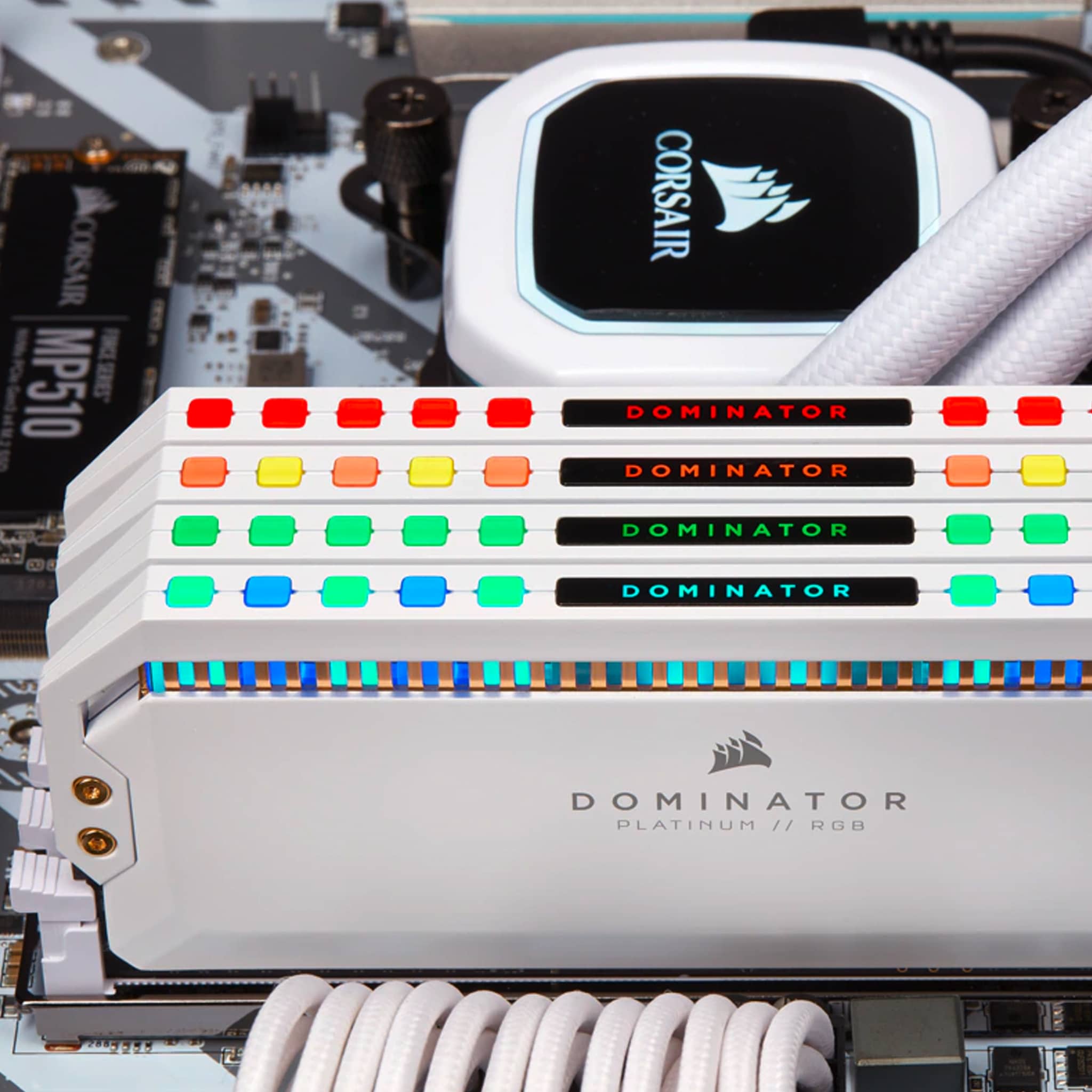 Corsair Dominator Platinum RGB 16GB Kit (2x8GB) DDR4 3200MHz C16 White Desktop Gaming Memory CMT16GX4M2Z3200C16W
