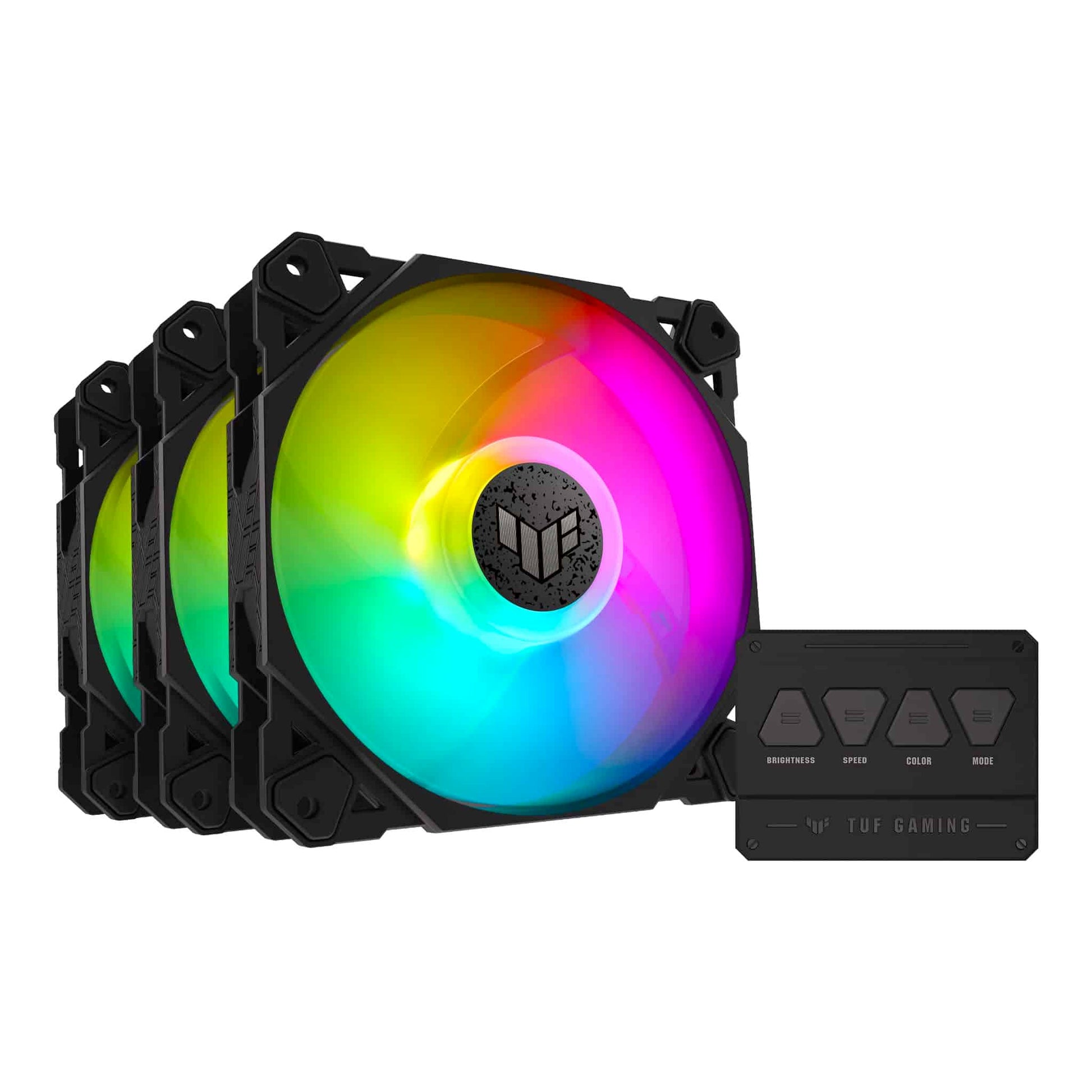 ASUS TUF Gaming TF120 ARGB 120mm Black PWM Fan – 3 Pack With ARGB Controller