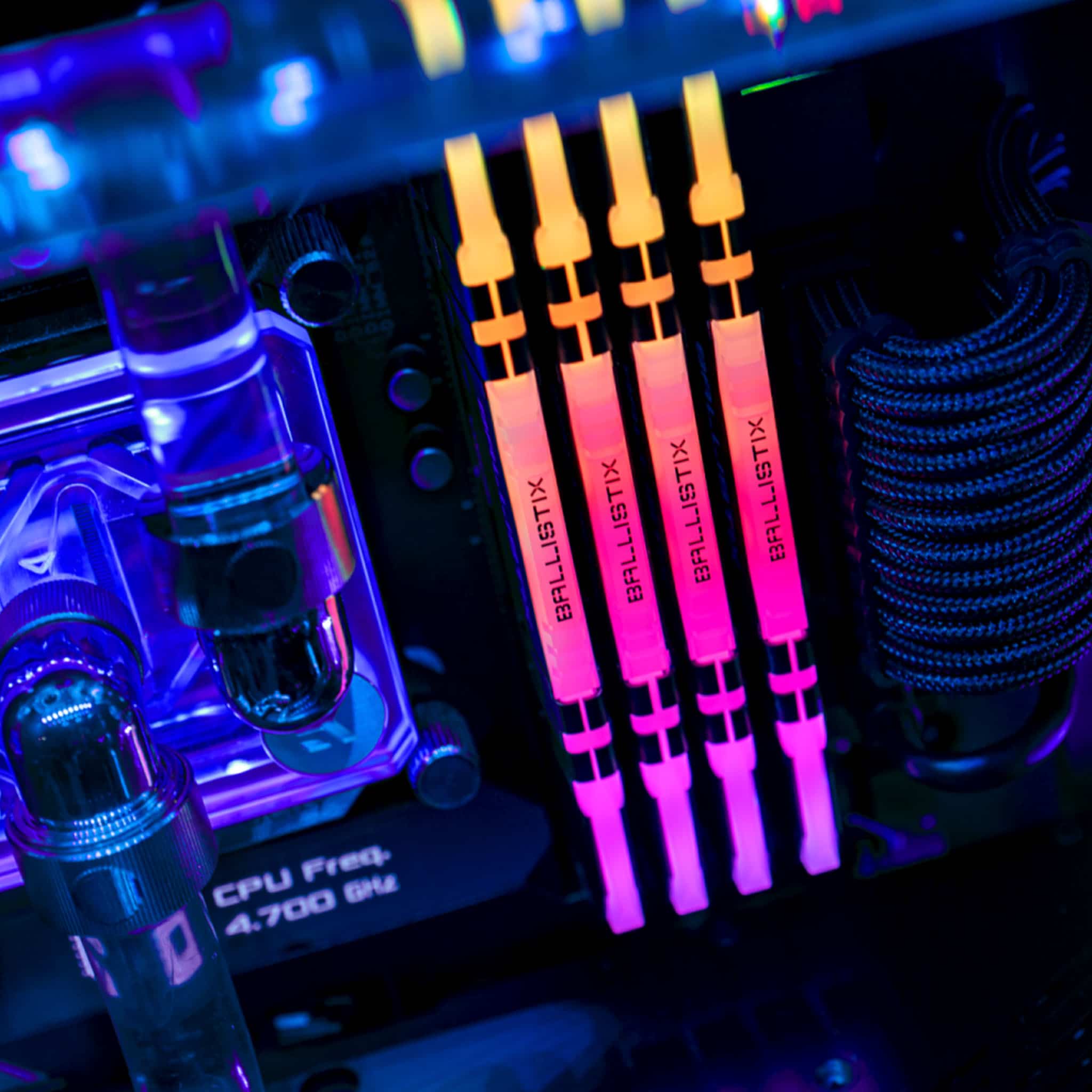 Crucial Ballistix RGB Black Desktop Gaming Memory Installed