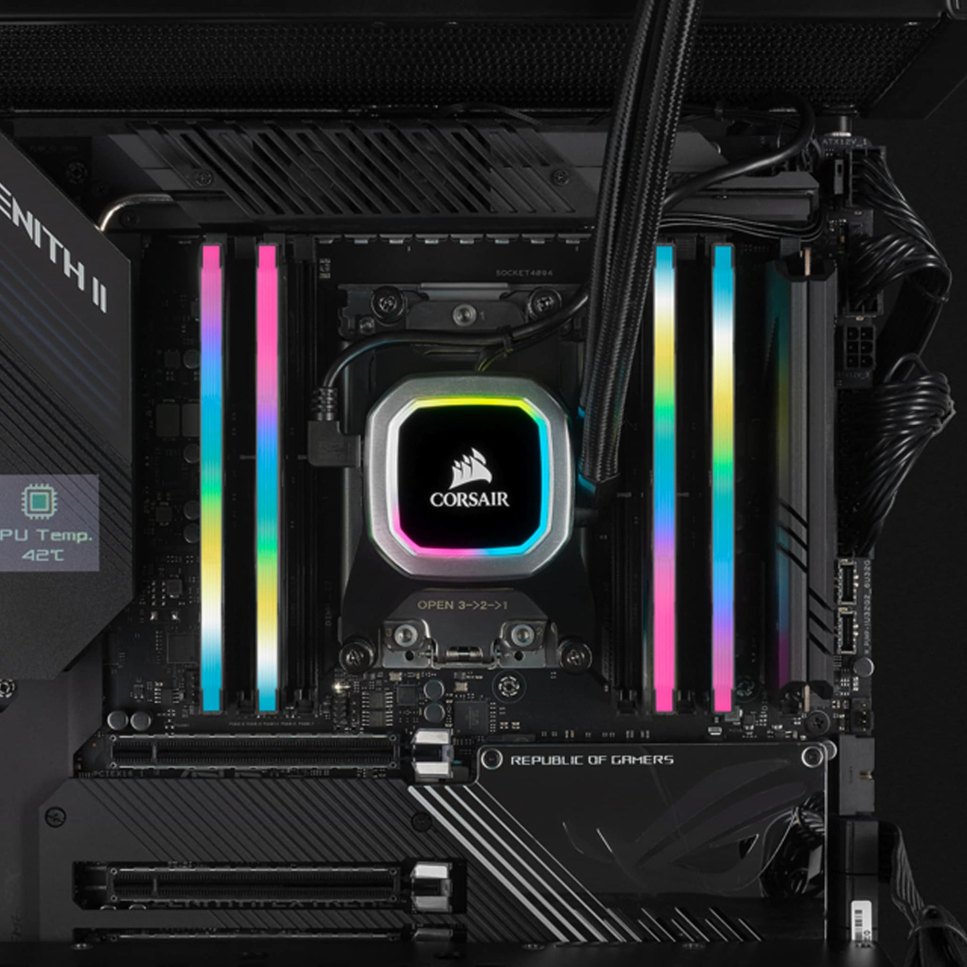 Corsair Vengeance RGB PRO SL 32GB Kit (4x8GB) DDR4 3600Mhz C18 Black Desktop Gaming Memory CMH32GX4M4D3600C18