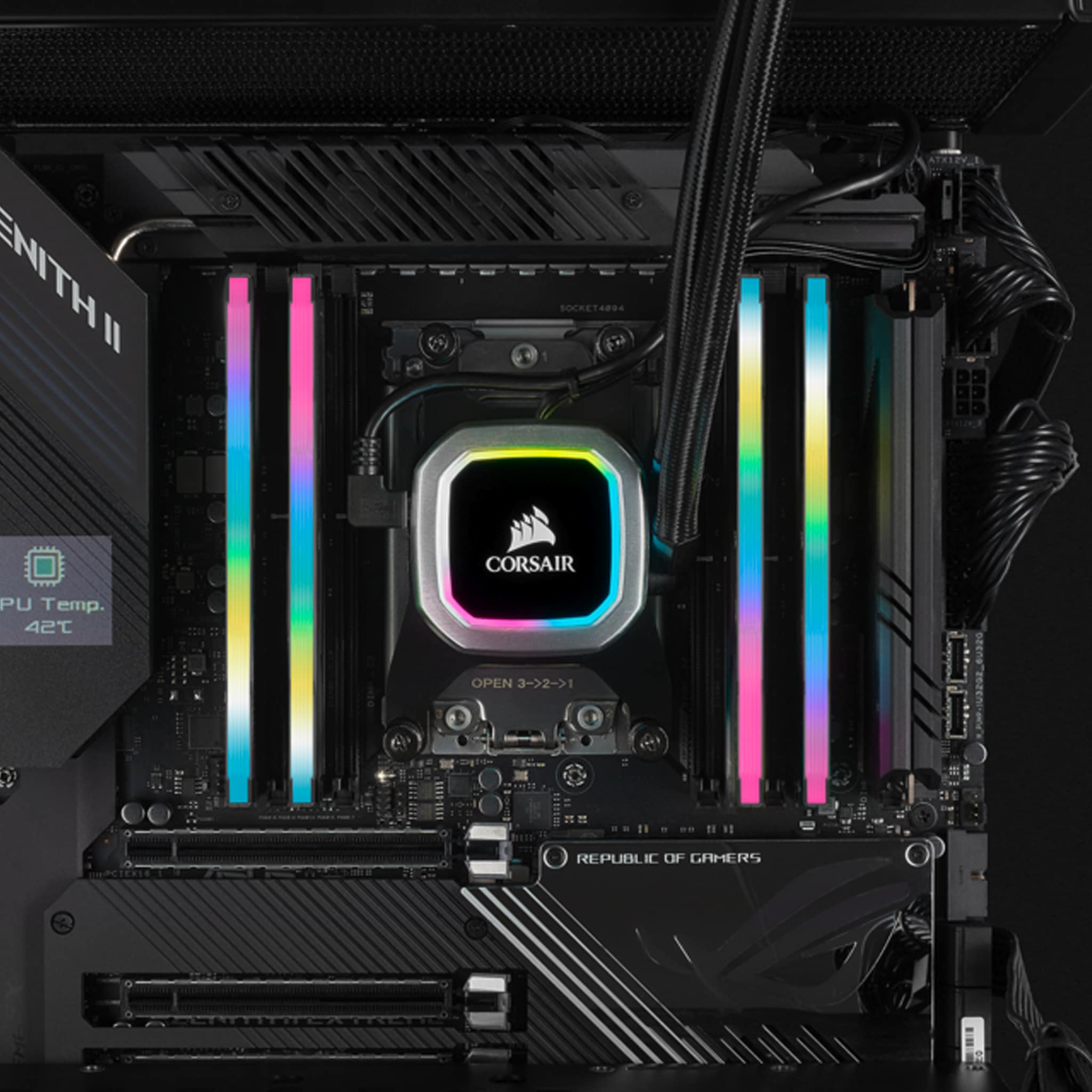 Corsair Vengeance RGB PRO SL 32GB Kit (4x8GB) DDR4 3600Mhz C18 Black Desktop Gaming Memory CMH32GX4M4D3600C18