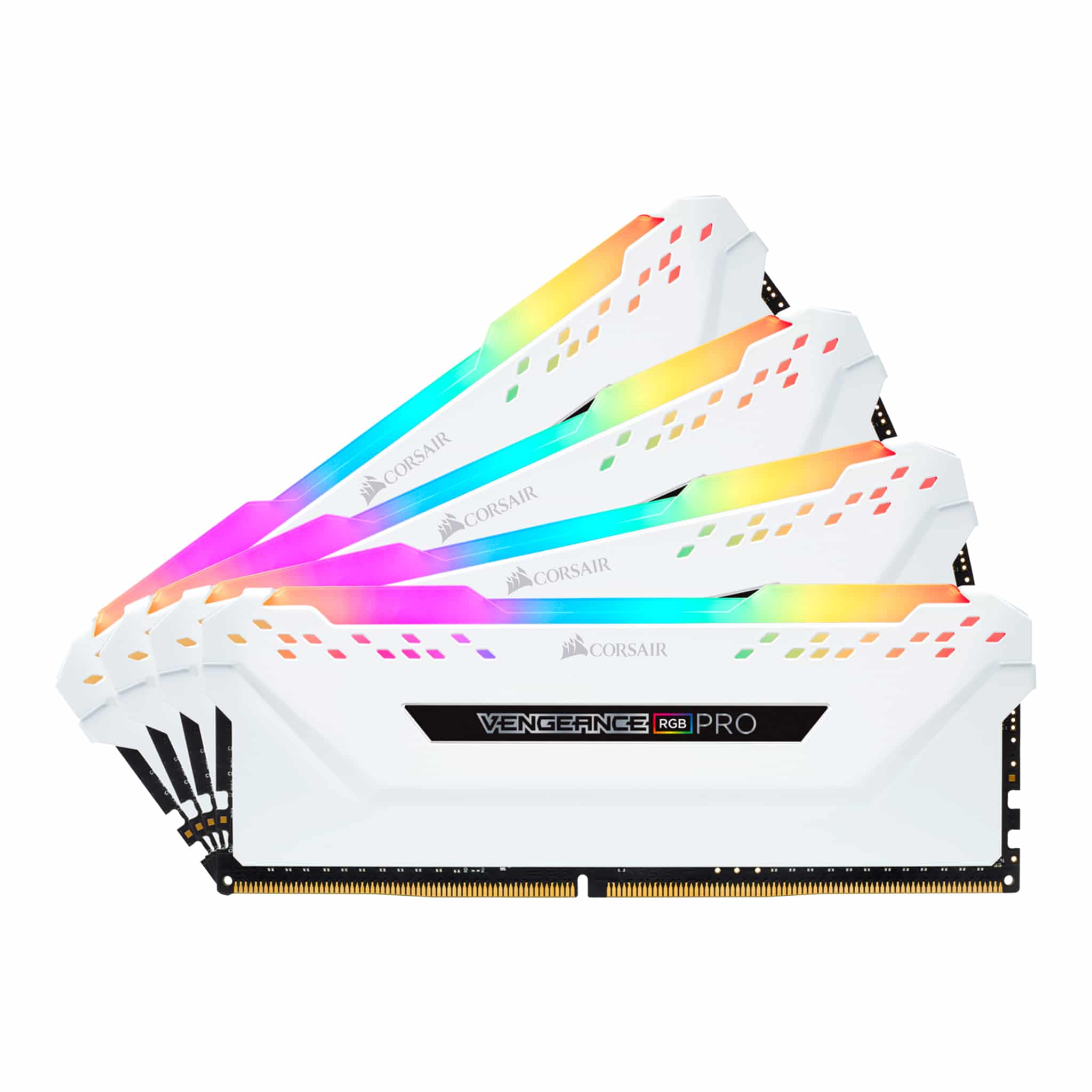 Corsair Vengeance RGB PRO 32GB Kit (4x8GB) DDR4 3000MHz C15 White Desktop Gaming Memory CMW32GX4M4C3000C15W