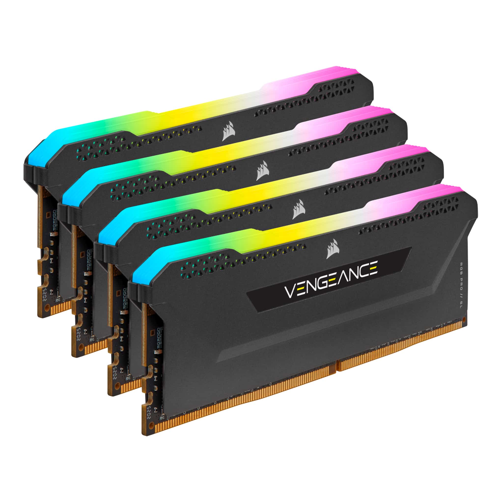 Corsair Vengeance RGB PRO SL 32GB Kit (4x8GB) DDR4 3600Mhz C18 Black Desktop Gaming Memory CMH32GX4M4D3600C18