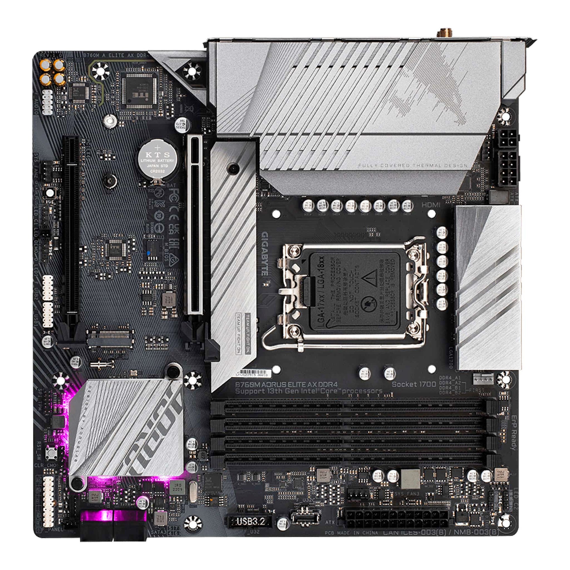 Gigabyte B760M Aorus Elite AX DDR4 LGA 1700 microATX Motherboard