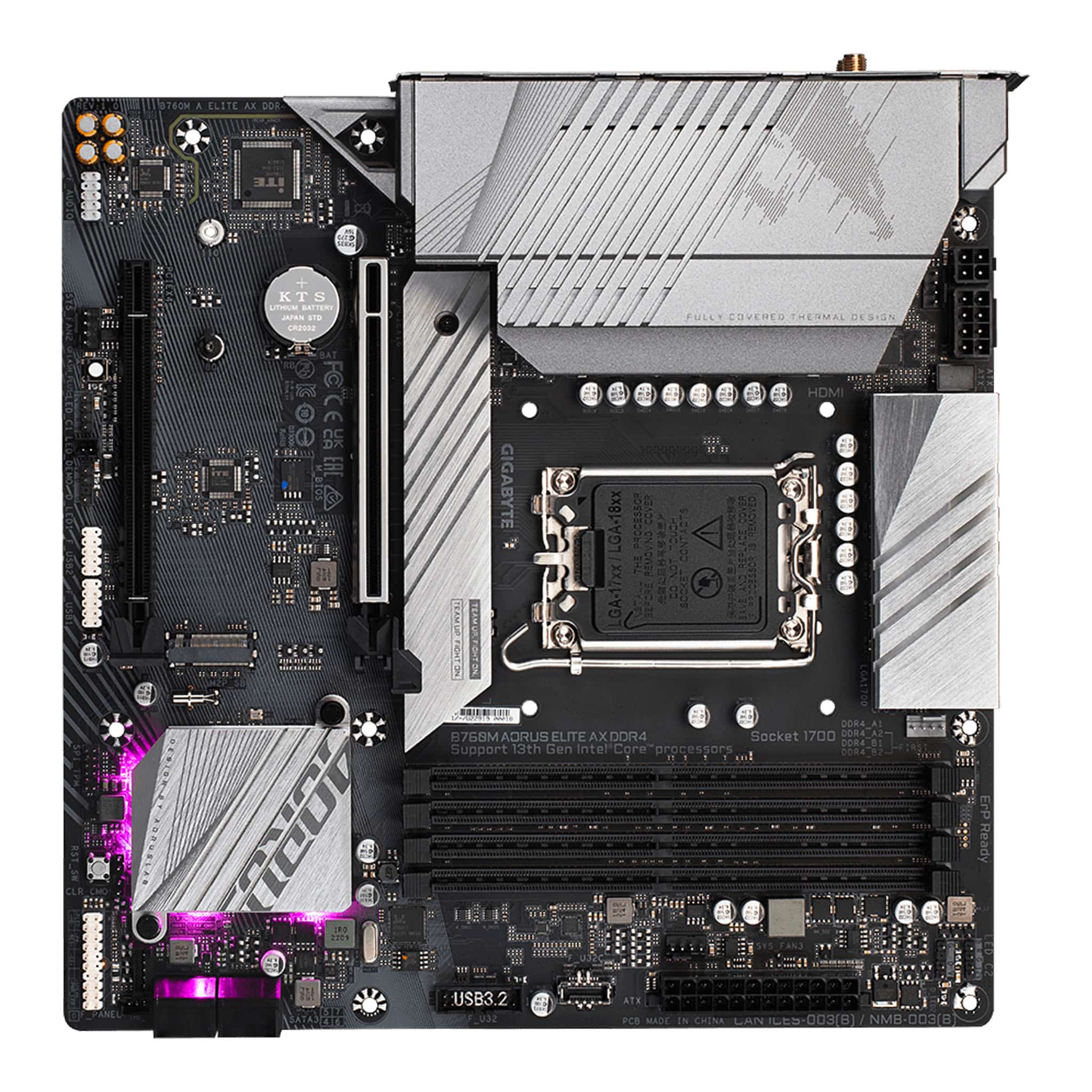 Gigabyte B760M Aorus Elite AX DDR4 LGA 1700 microATX Motherboard