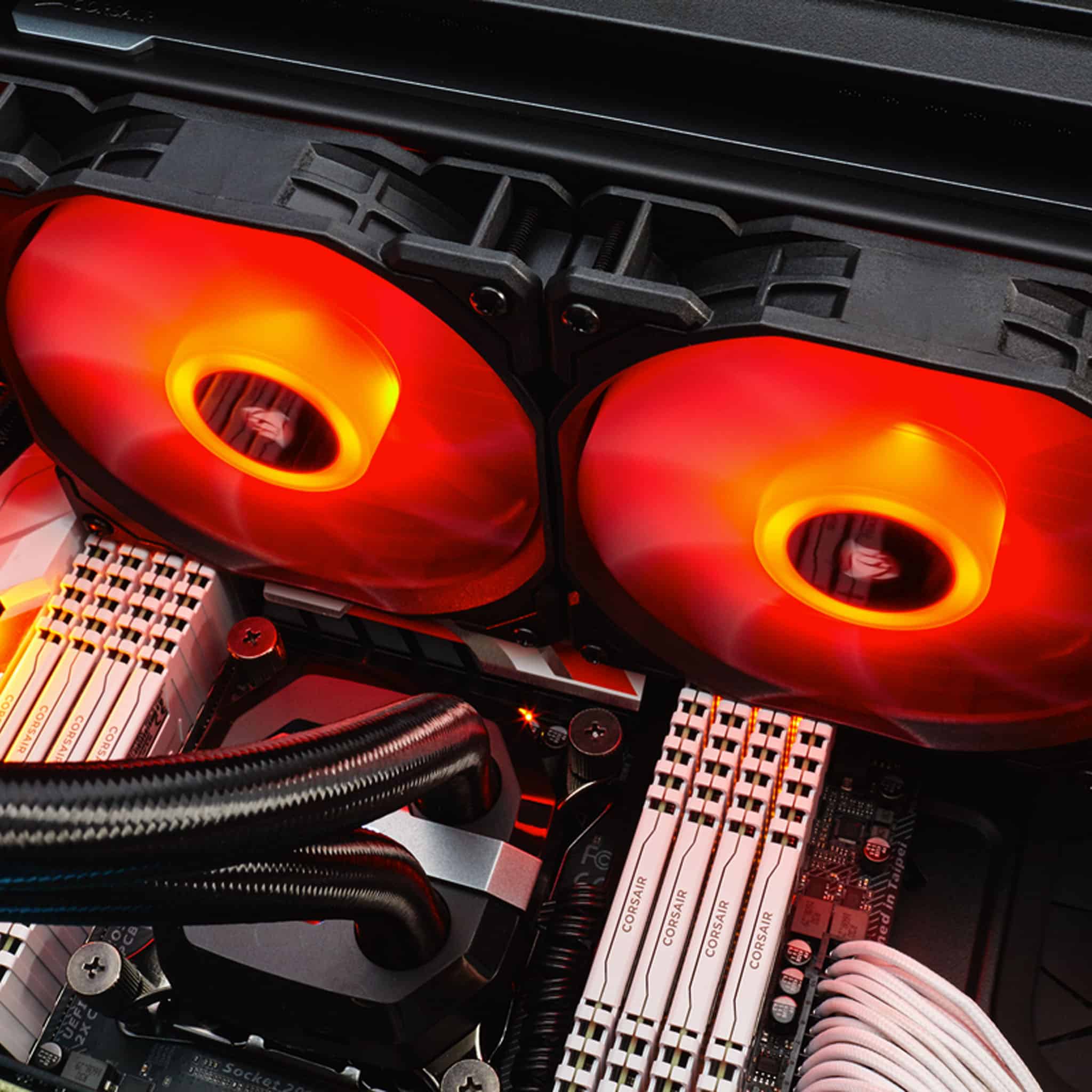 Corsair Air Series AF140 Red LED 140mm Fan – 2 Pack