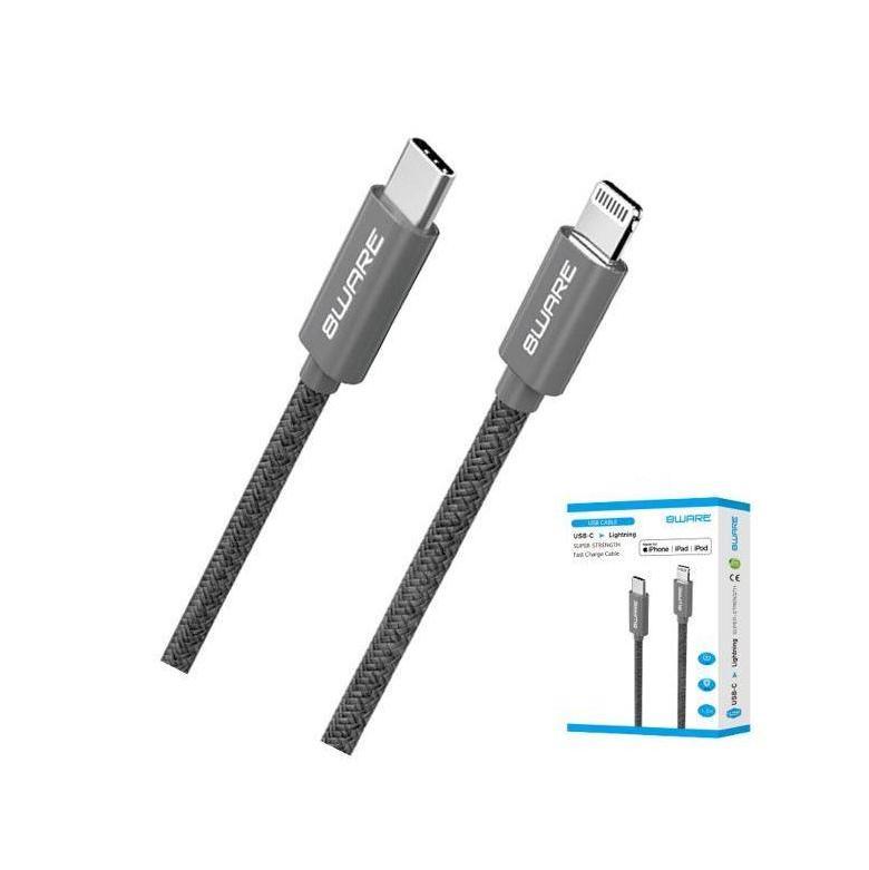 8ware 1.5M USB-C to Lightning Cable Flexible Nylon and Aluminium Apple iPhone iPad Retail Pack