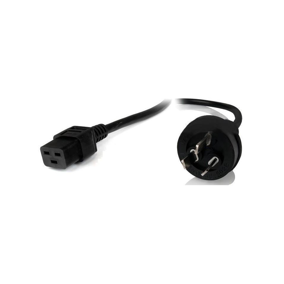 8Ware 2m 3-Pin AU to IEC C19 Male to Female 10A Power Cable Black