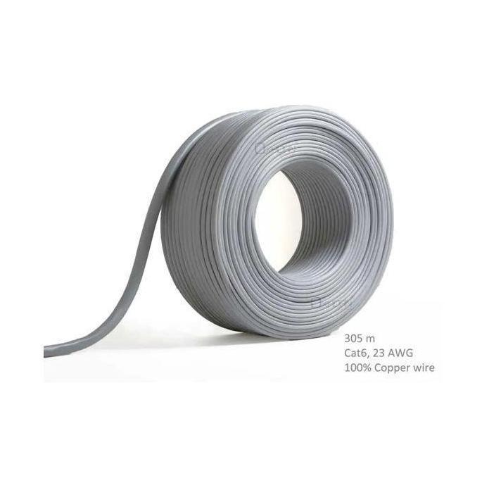 8Ware CAT6 Network Cable 305m Grey 23AWG Solid Copper Wire PVC Jacket