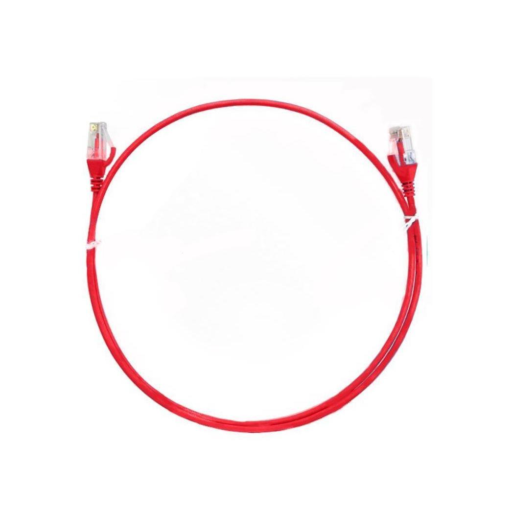 8ware CAT6 Ultra Thin Slim Cable 10m Red RJ45 Ethernet Patch Cord 26AWG