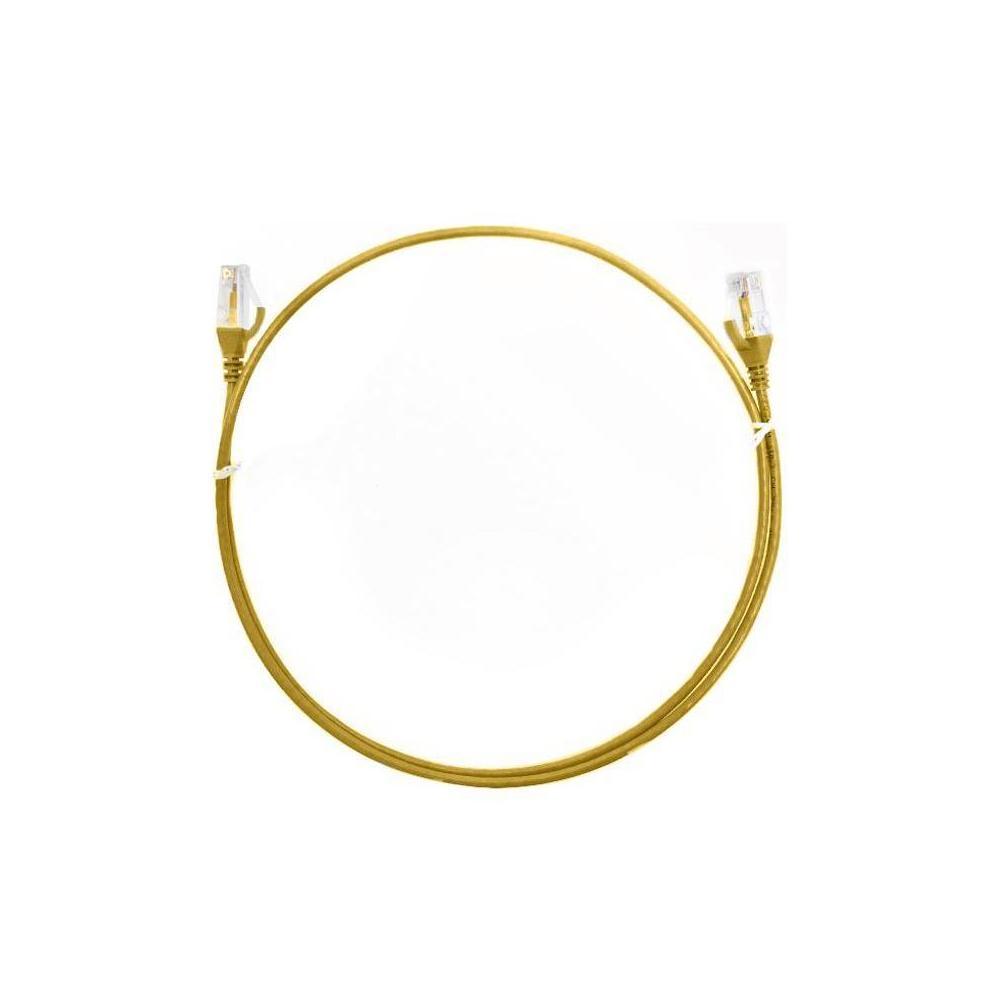 8ware CAT6 Ultra Thin Slim Cable 15m Yellow RJ45 Ethernet Patch Cord 26AWG