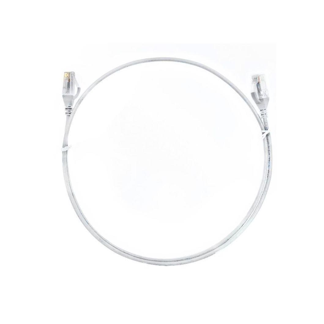 8ware CAT6 Ultra Thin Slim Cable 50cm White RJ45 Ethernet Patch Cord 26AWG