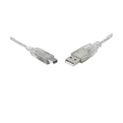 8Ware USB 2.0 1m A to Mini-B Male to Male Transparent Cable