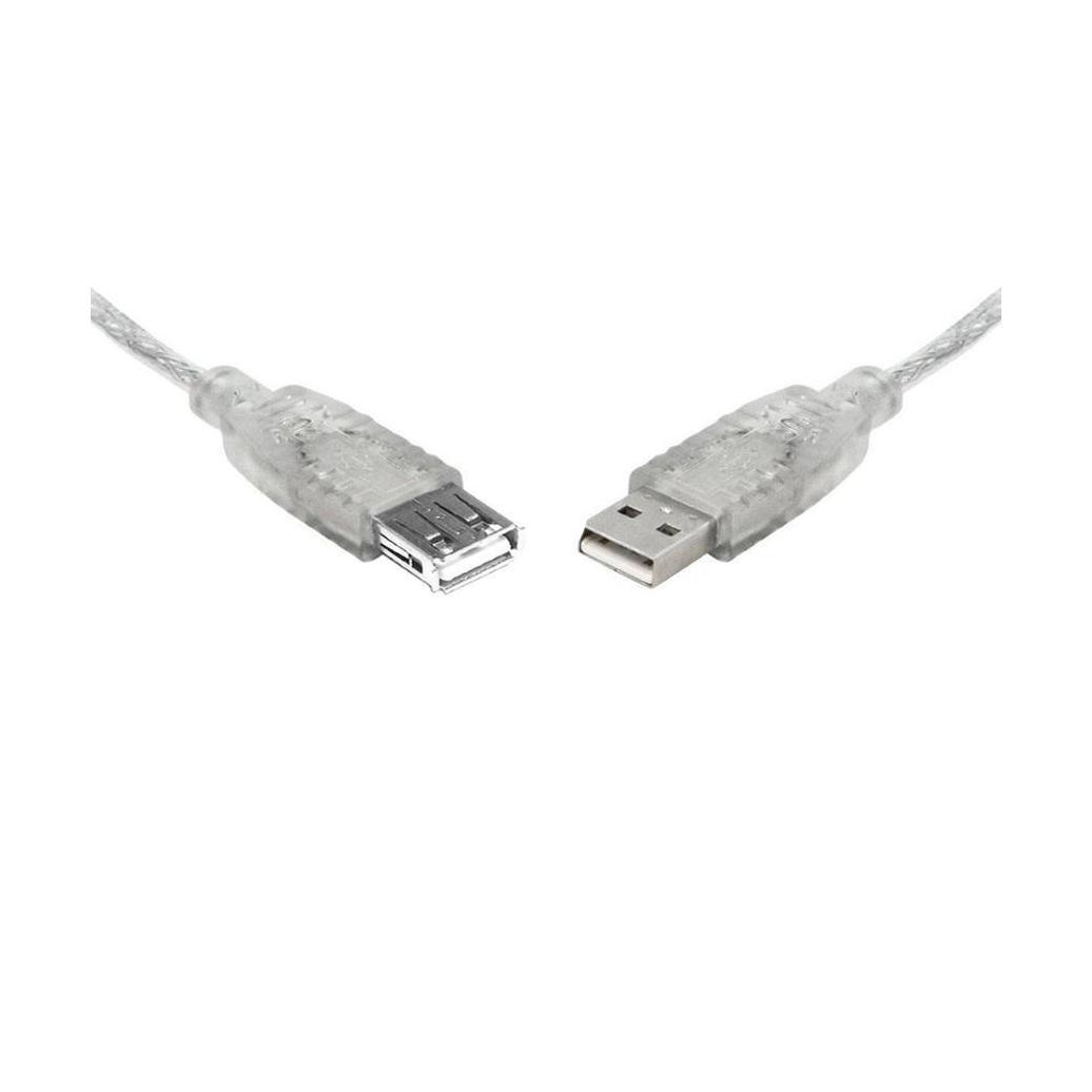 8Ware USB 2.0 3m A to A Male to Female Transparent Cable