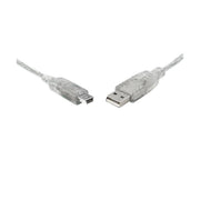 8Ware USB 2.0 3m A to B Male with Metal Sheath Transparent Cable