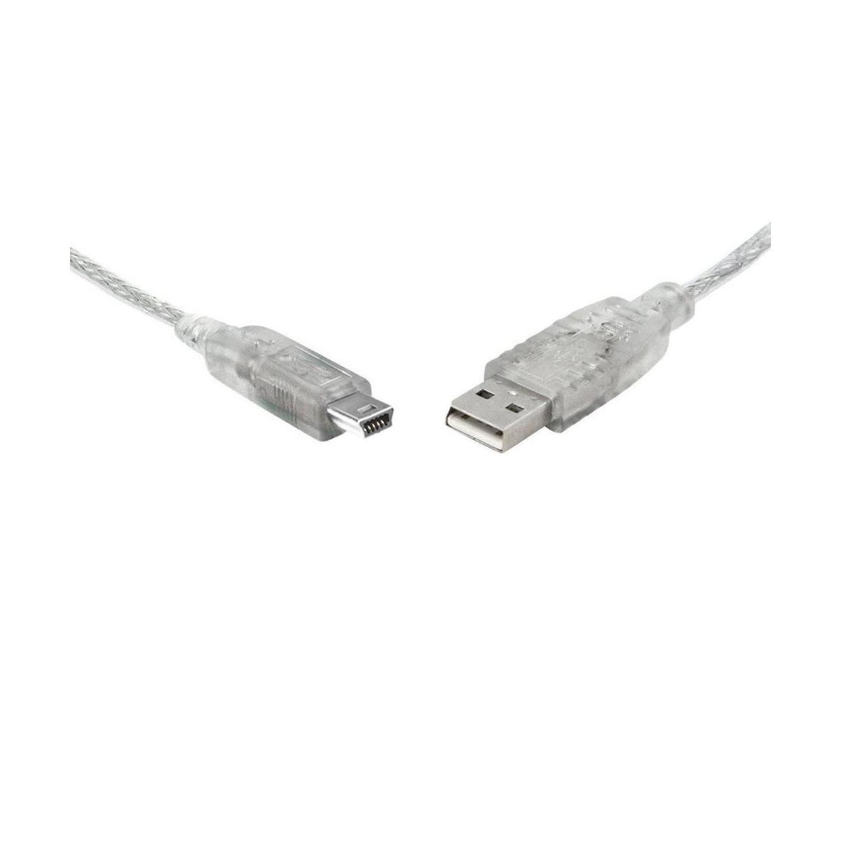 8Ware USB 2.0 3m A to B Male with Metal Sheath Transparent Cable