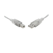 8Ware USB 2.0 Cable 5m Type A to B Male to Male Transparent