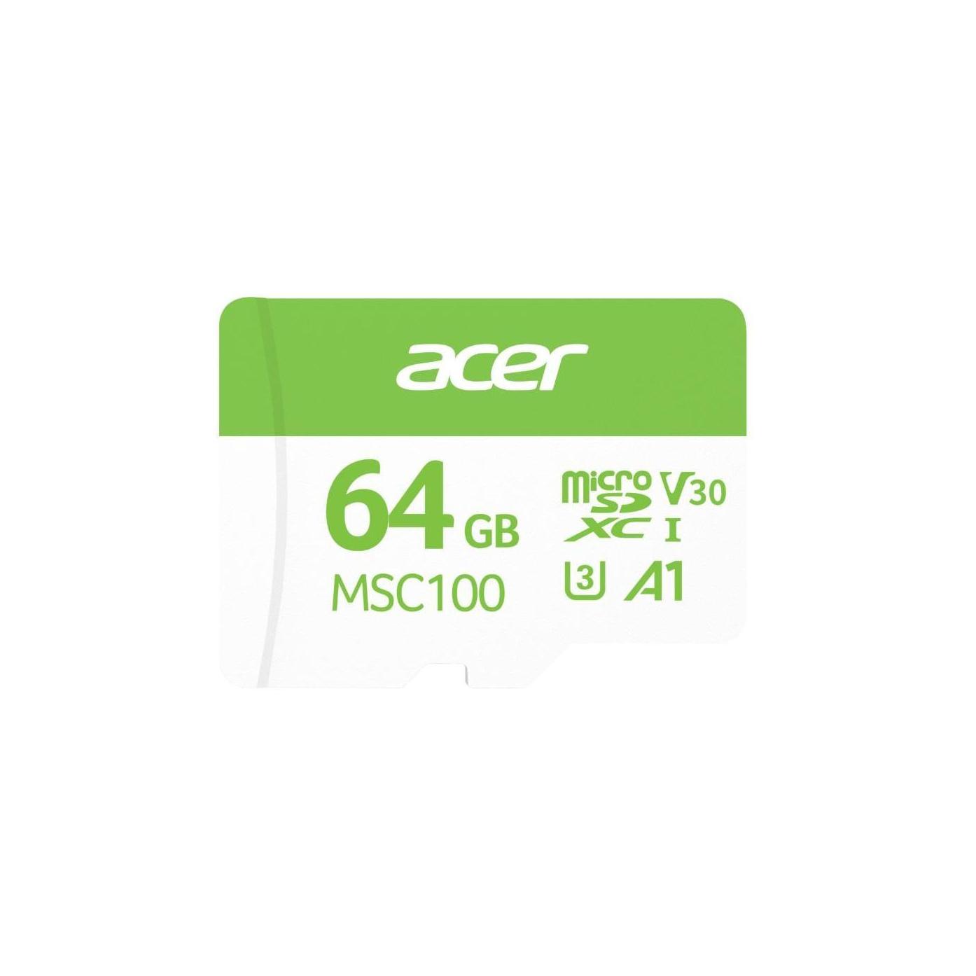 Acer MSC100-64GB microSD Express Read Write Speed up to 100 MB/s 30MB/s BL.9B...