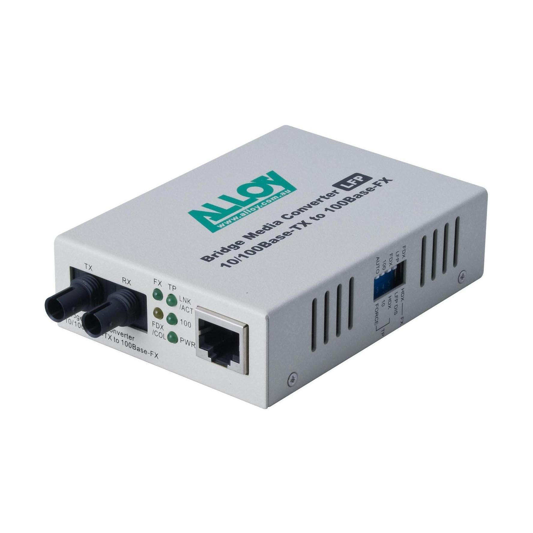 Alloy FCR200STR 10/100Base-TX to 100Base-FX STR Converter 2KM Multimode Fibre LFP