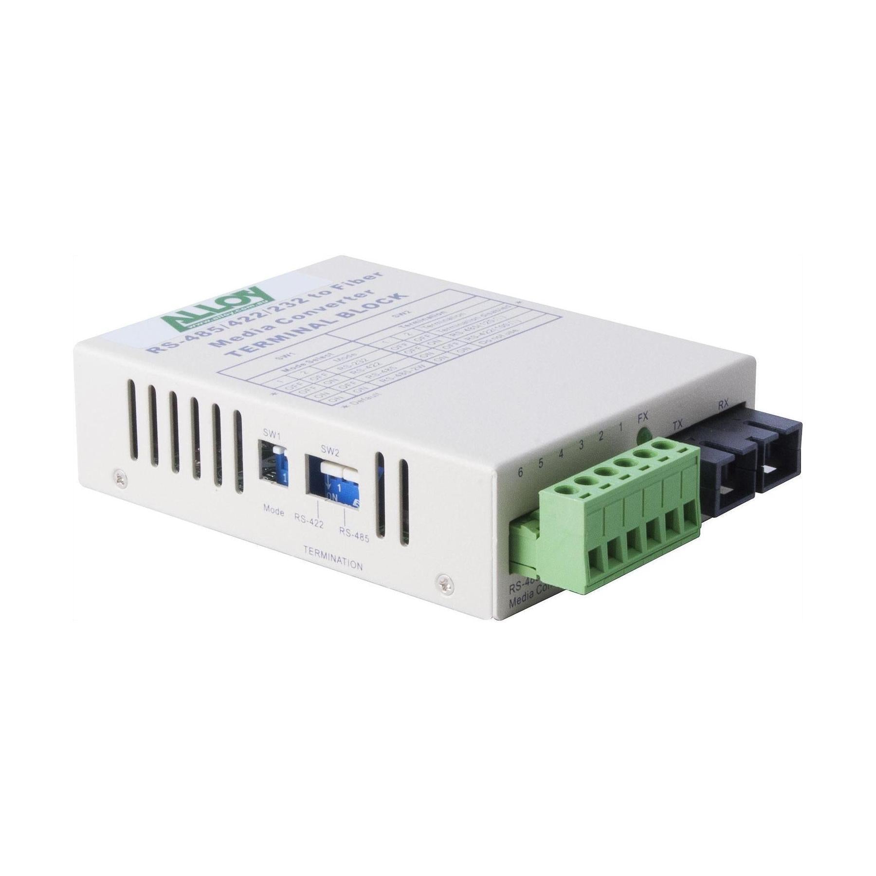 Alloy SCR460SC-4 RS-232/422/485 Serial to SM Fibre Converter 20KM