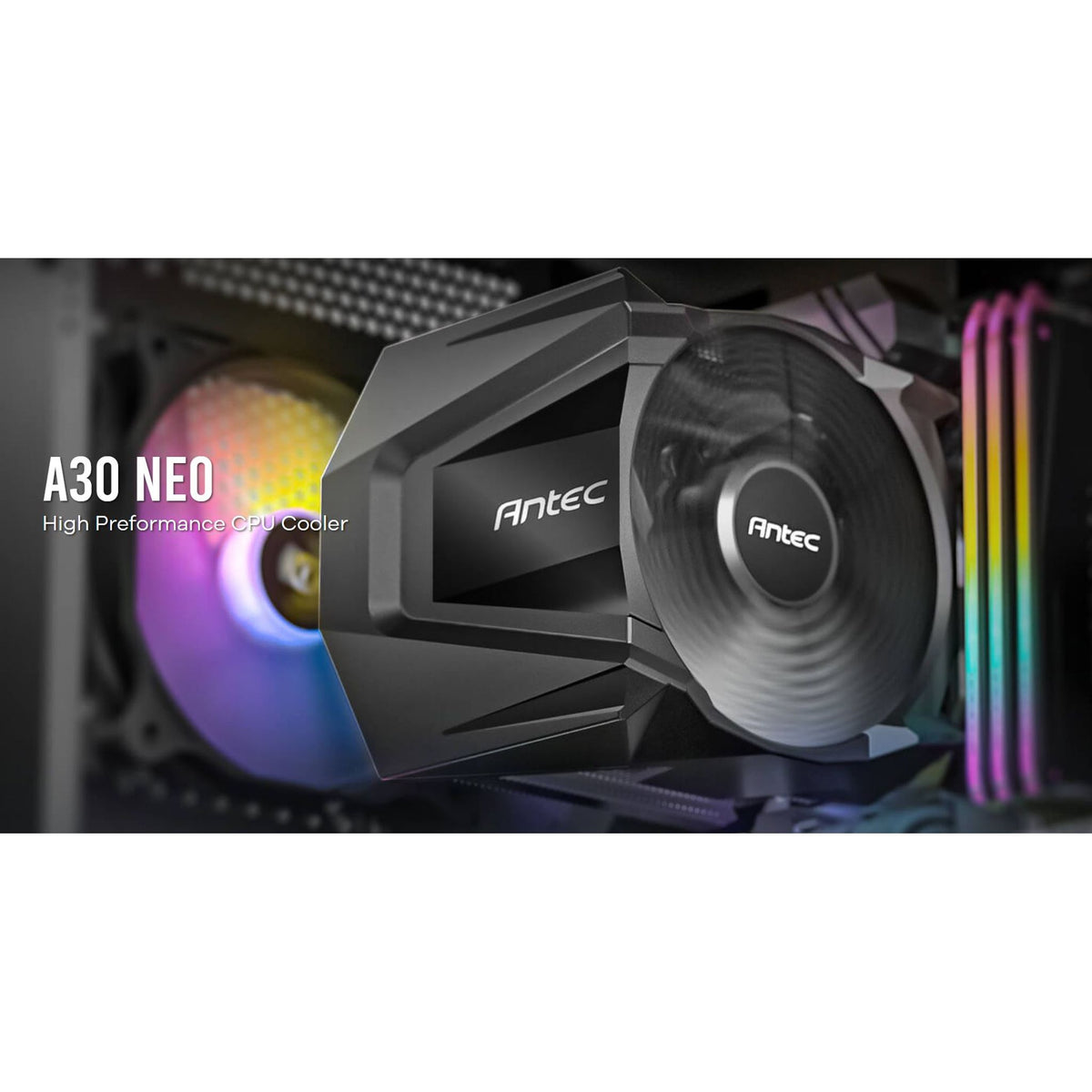 Antec A30 NEO 125W 4-Pin PWM CPU Air Cooler 43.82 CFM 23.2 dB(A) Intel AMD