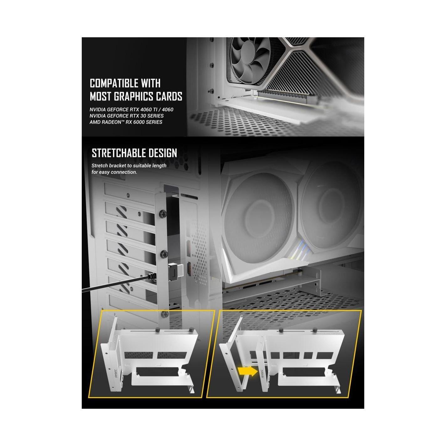 Antec Adjustable Vertical PCI Bracket with PCI-E 4.0 Cable Kit White