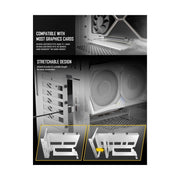 Antec Adjustable Vertical PCI Bracket with PCI-E 4.0 Cable Kit White