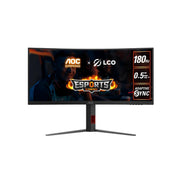 AOC 34" WQHD Curved Monitor 180Hz 0.5ms VA DP 1.4 HDMI 2.0