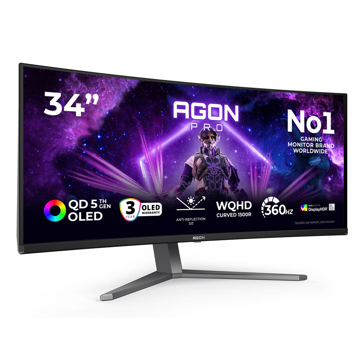 AOC AGON AGP346UCSD 34" 360Hz 3K Curved OLED Gaming Monitor HDR500 DP/HDMI/USB-C