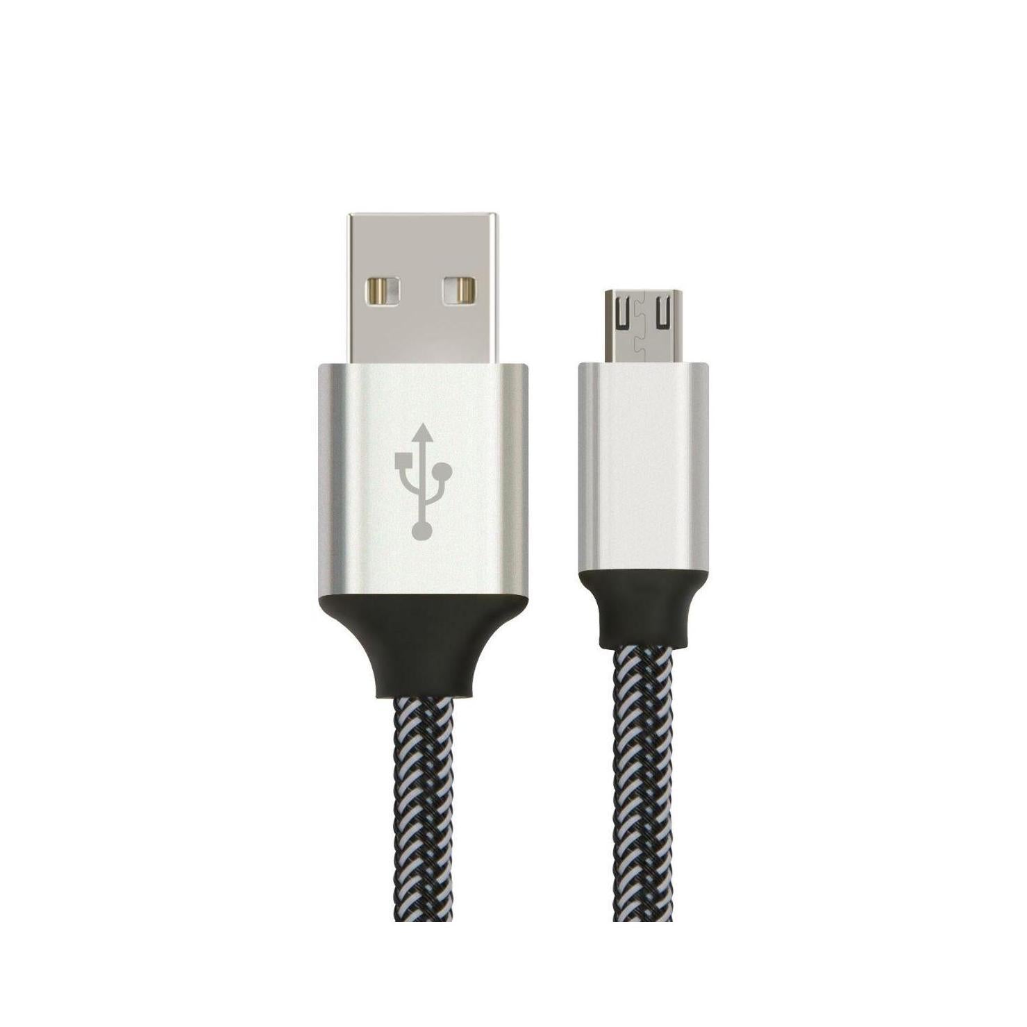 Astrotek 1m Micro USB Data Sync Charge Cable Silver White for Android Devices