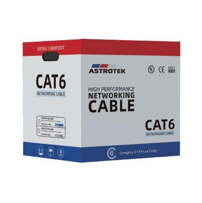 Astrotek CAT6 FTP Cable 305m Grey White 23AWG Copper Solid Wire PVC Jacket